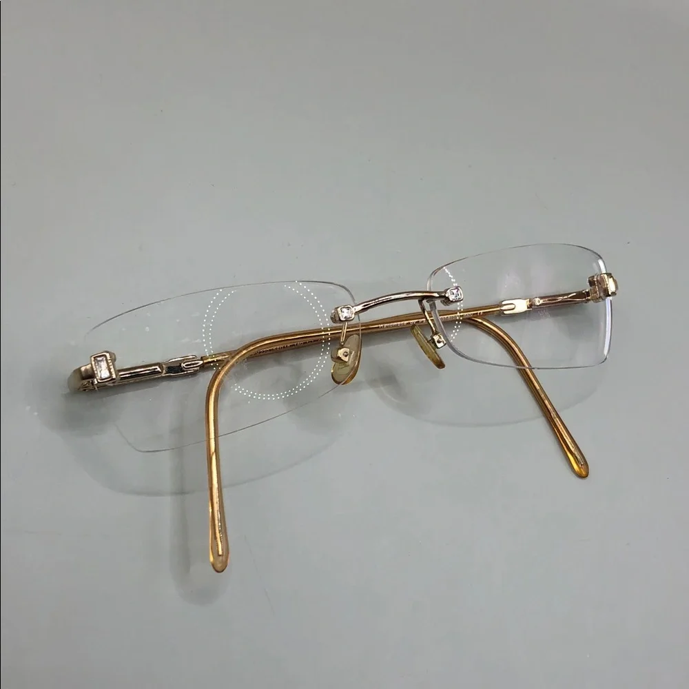 Paul Vosheront Italy rimless glasses 23k gold plated 54-18-140 UNISEX